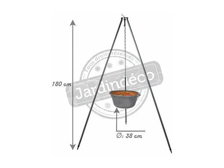 Chaudron en fonte sur trépied 11 litres