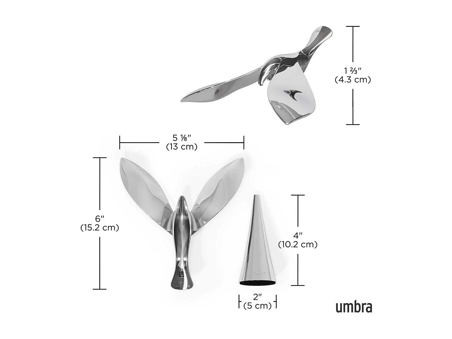 Décapsuleur oiseau design en métal chromé Tipsy