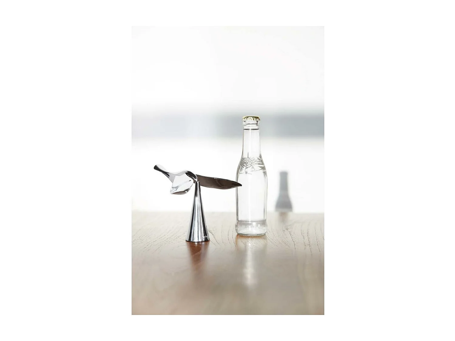 Décapsuleur oiseau design en métal chromé Tipsy