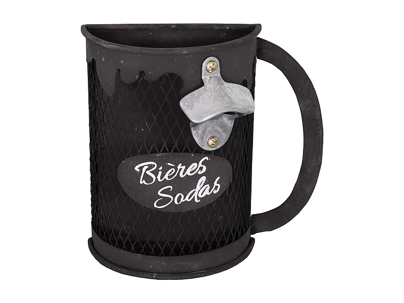 Flaschenöffner im Humpen-Design aus verzinktem Metall