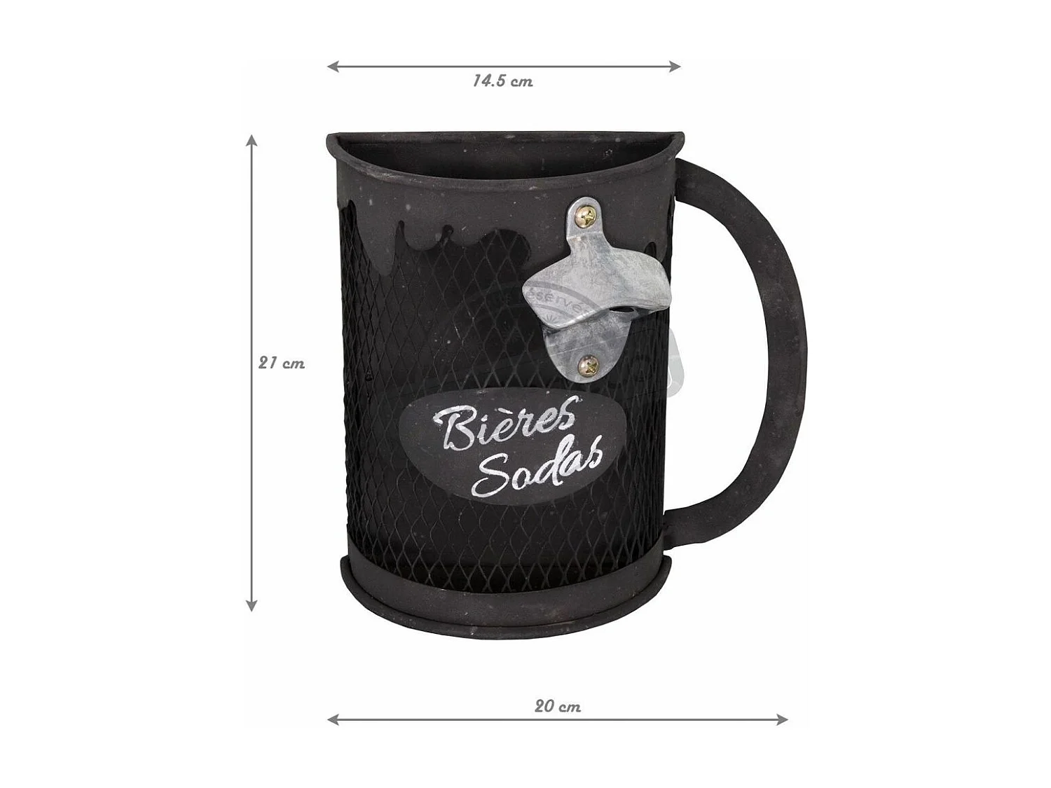 Décapsuleur en métal galvanisé chope