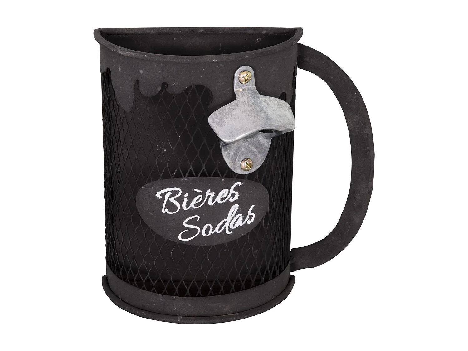 Flaschenöffner im Humpen-Design aus verzinktem Metall