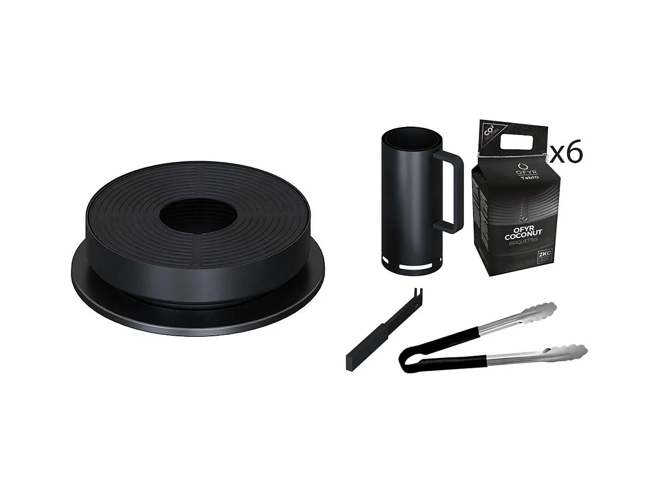 Grillplatte "Tabl'O" + 6 Kokosbriketts + Zange (mitgeliefert)