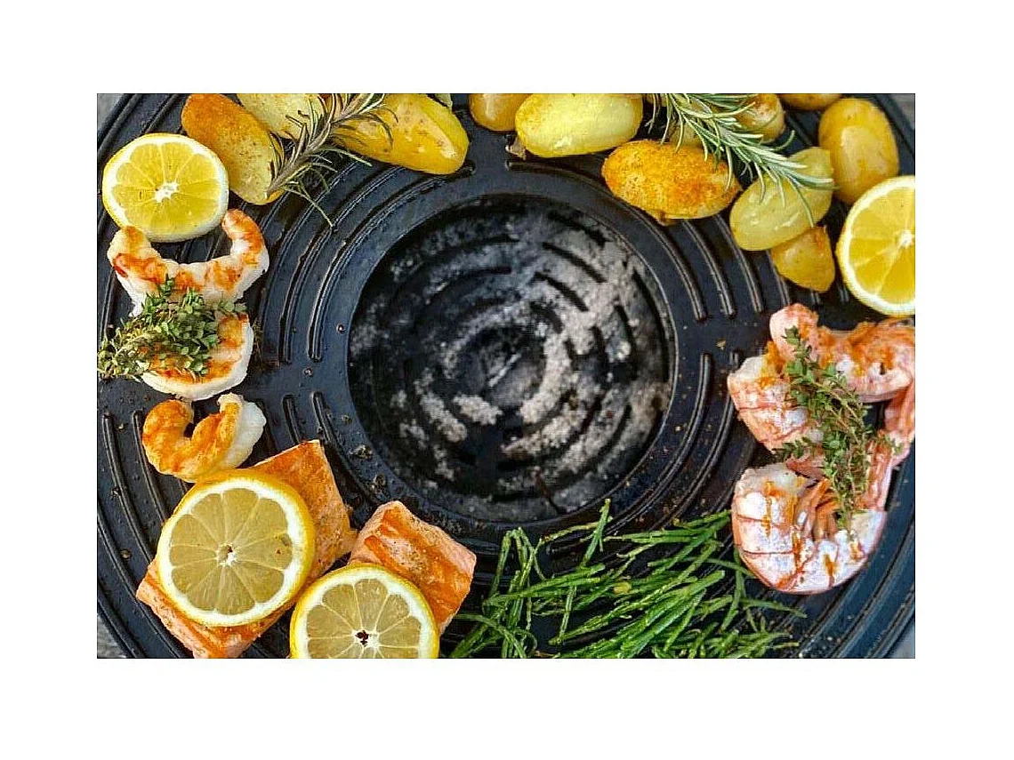 Grillplatte "Tabl'O" + 6 Kokosbriketts + Zange (mitgeliefert)