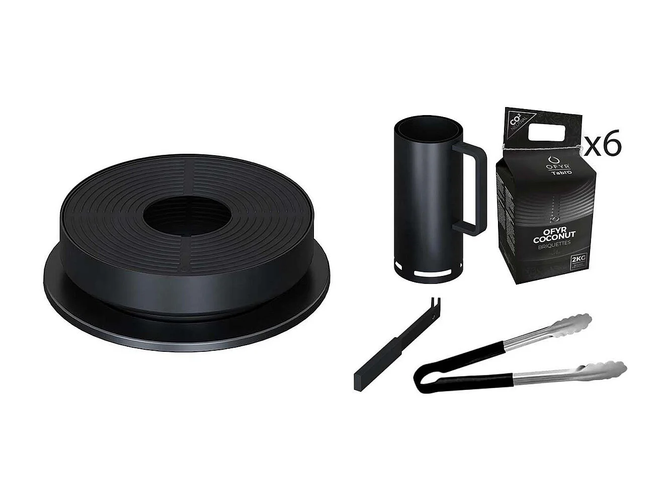 Grillplatte "Tabl'O" + 6 Kokosbriketts + Zange (mitgeliefert)