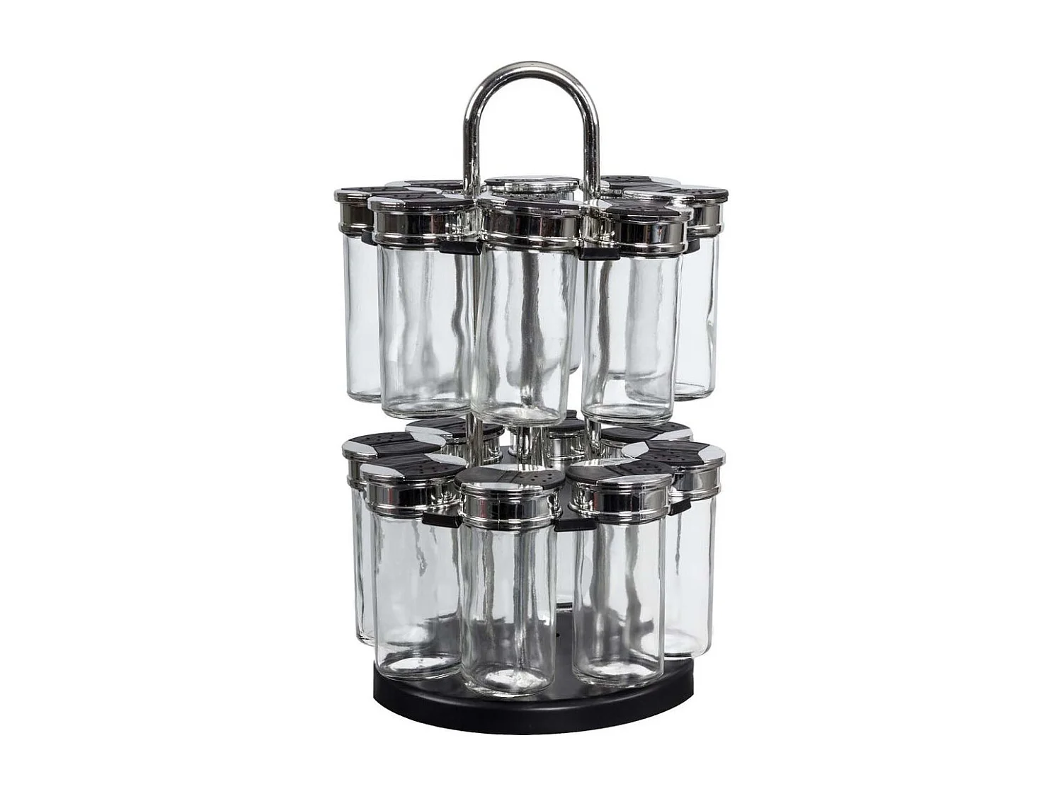 Carosello di spezie in vetro 16 vasetti