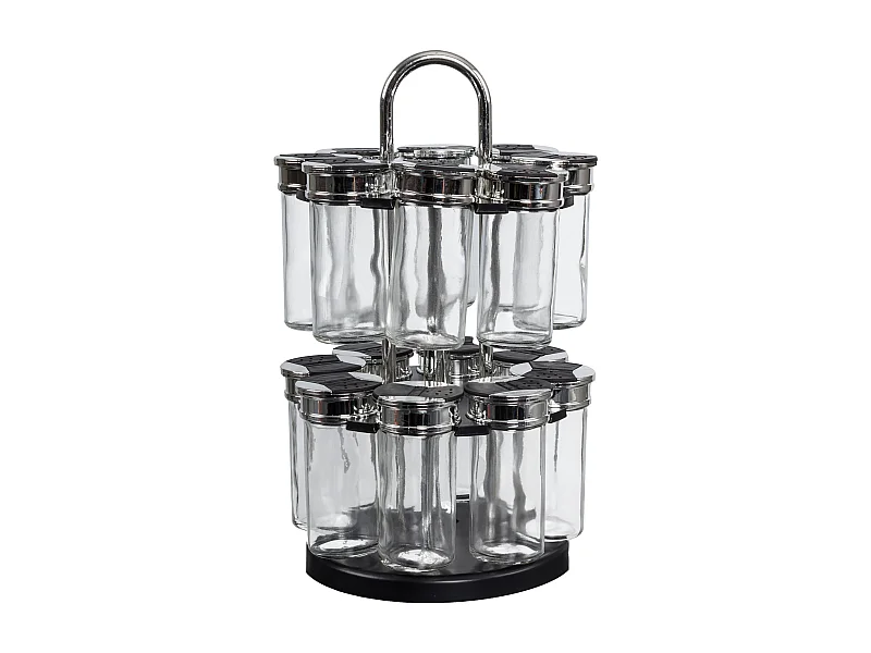 Carrusel de especias tarros de cristal 16 tarros