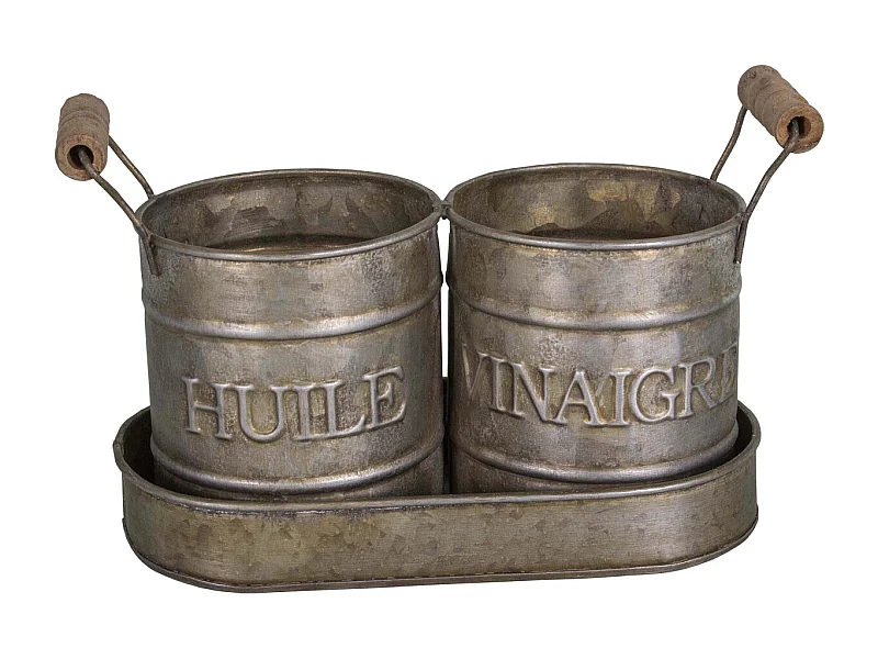 Gewürzständer aus Zink Öl und Essig