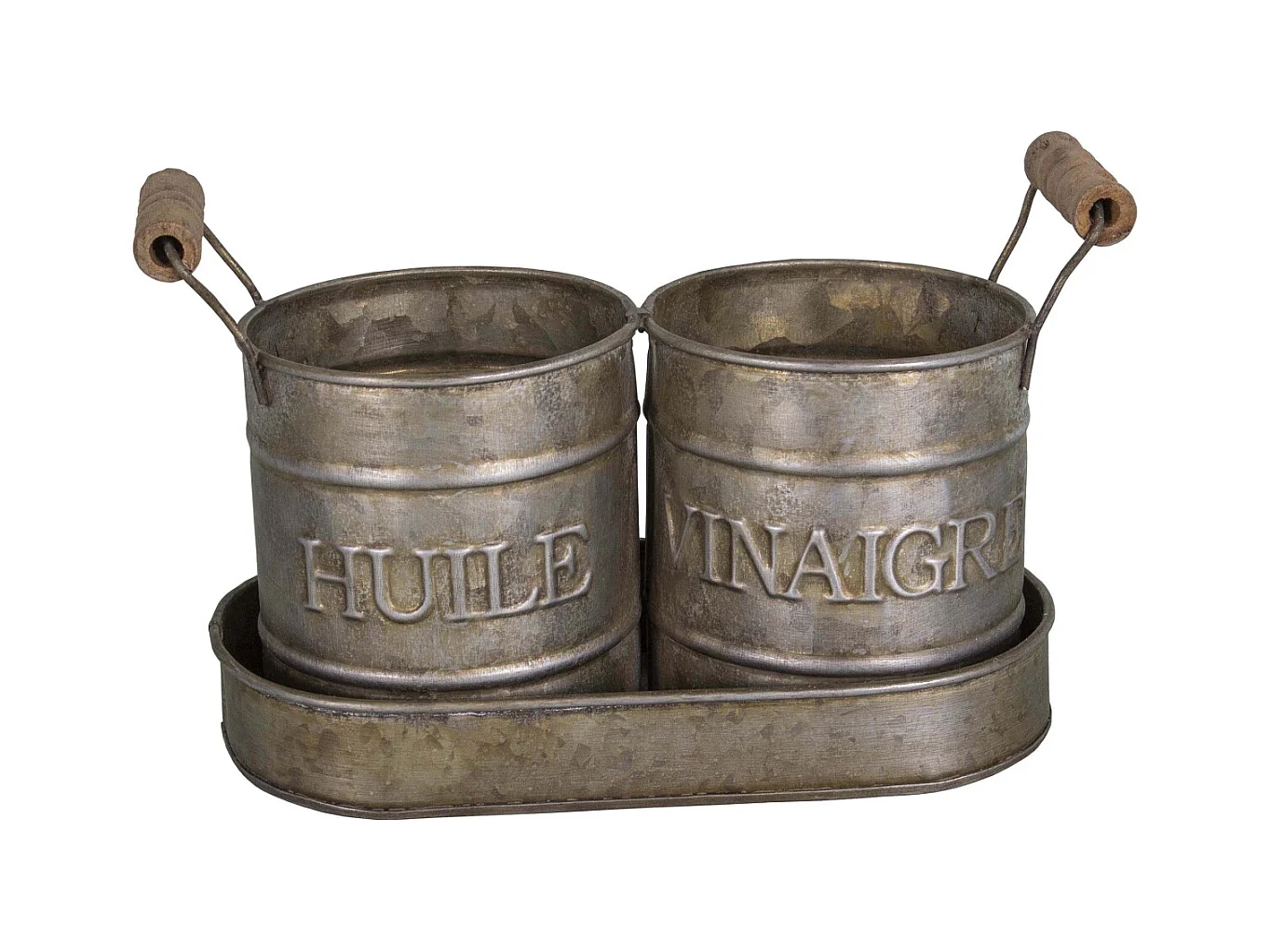 Gewürzständer aus Zink Öl und Essig
