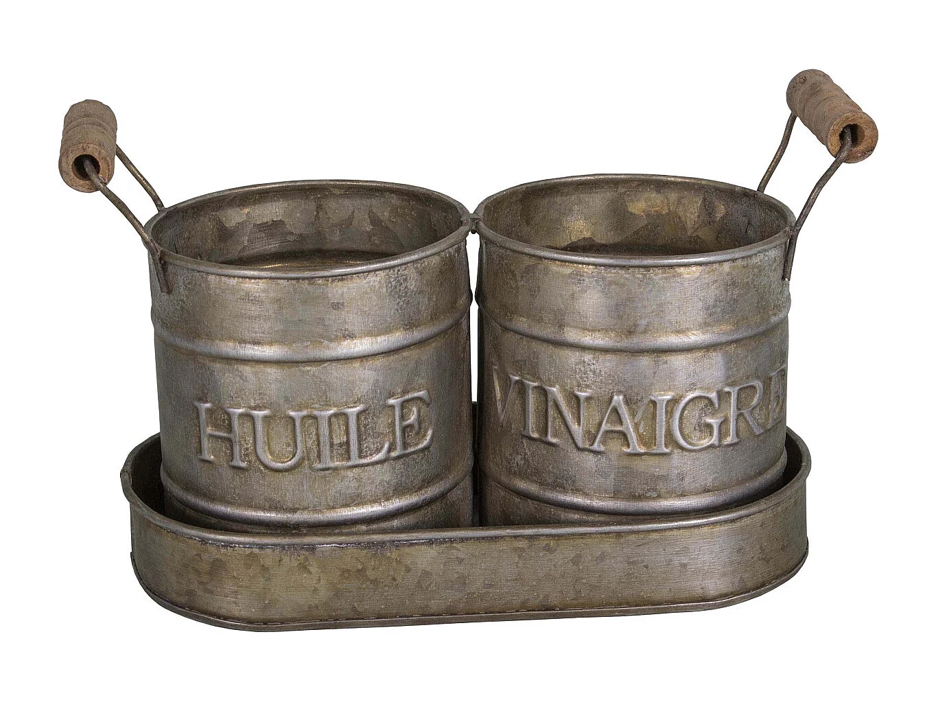 Gewürzständer aus Zink Öl und Essig