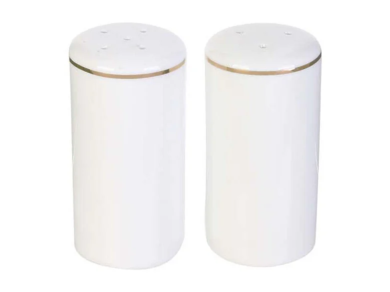 Lot Salière & Poivrière Design "Liseré" 8cm Blanc