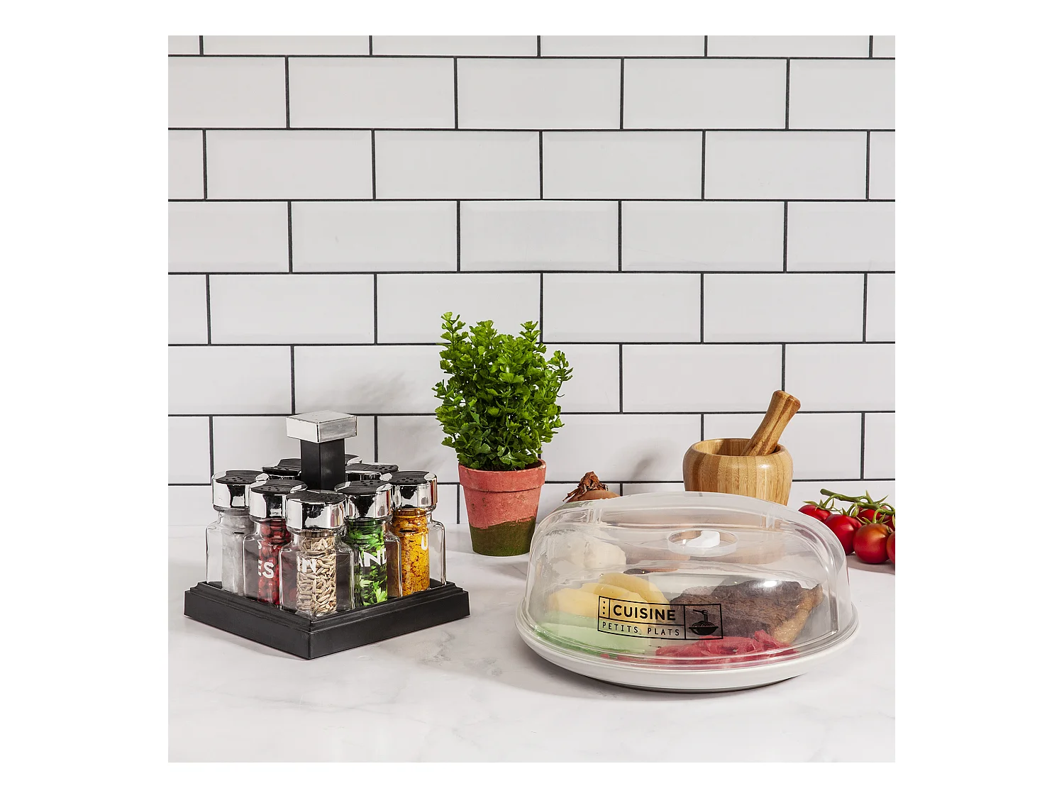 Quadratisches Gewürzkarussell 8 Gläser