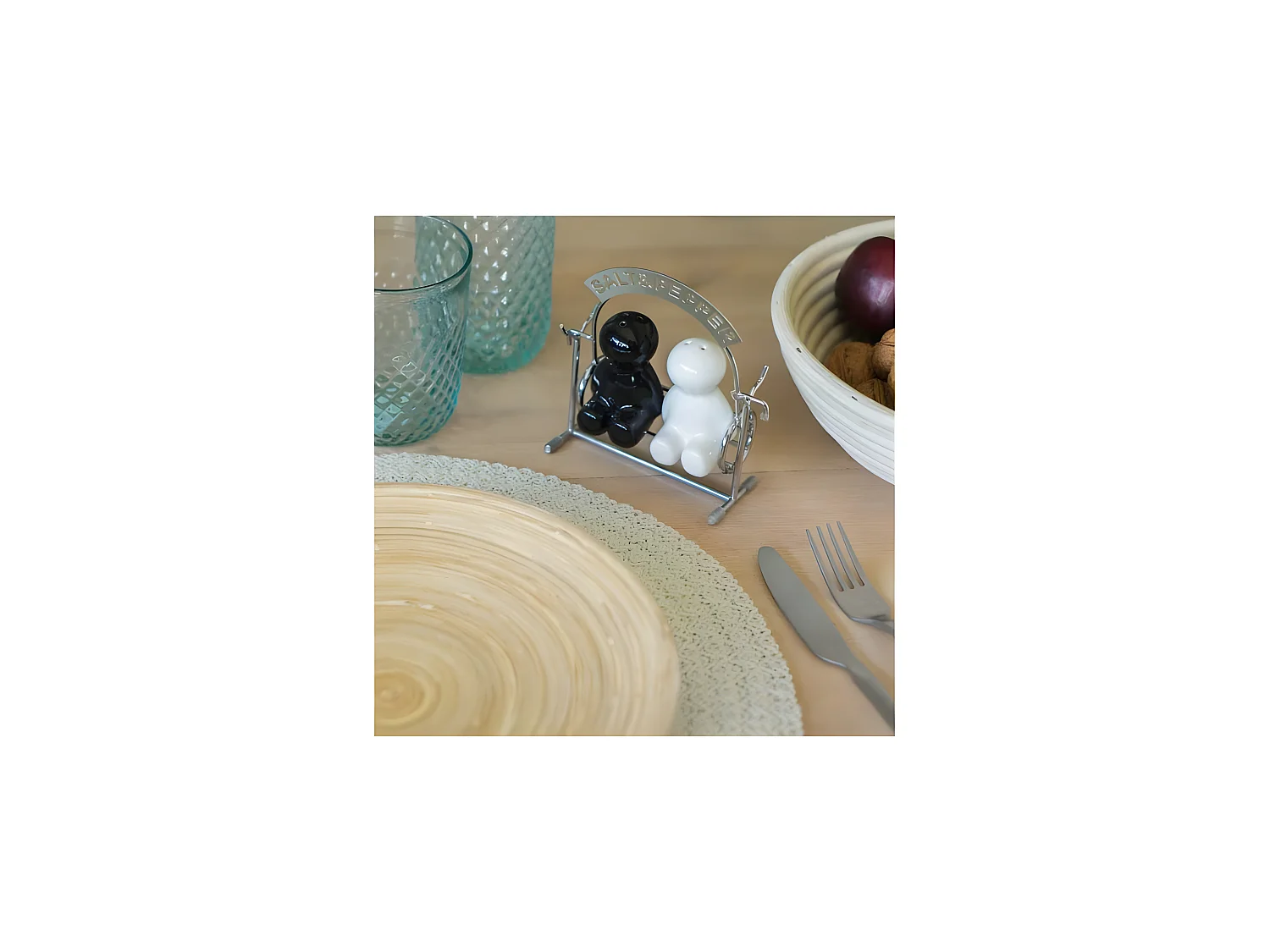Set aus 2 Salz- und Pfeffermühlen aus Metall und Keramik