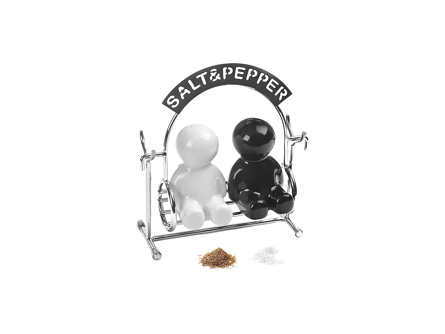 Set aus 2 Salz- und Pfeffermühlen aus Metall und Keramik