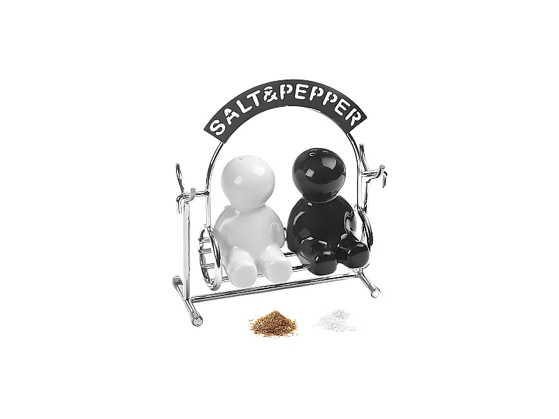 Set di 2 macina sale e pepe in metallo e ceramica