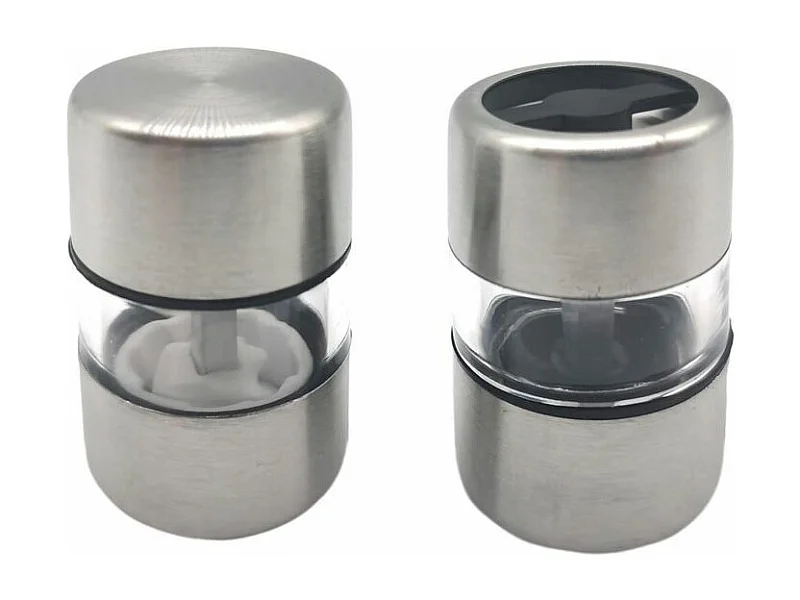 Set di 2 mini macina sale e pepe in acciaio inox