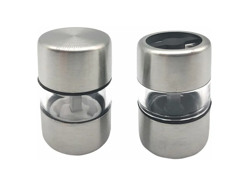 Set di 2 mini macina sale e pepe in acciaio inox