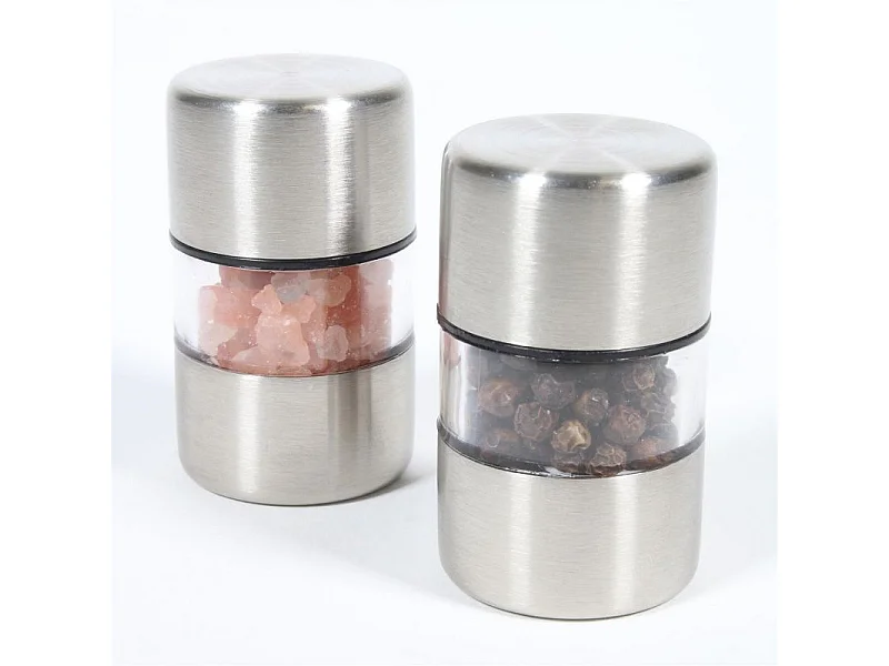 Lot de 2 Moulins "Sel & Poivre" 5cm Argent