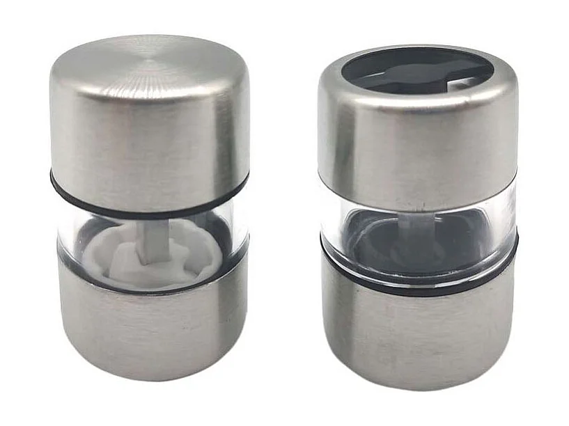 Lot de 2 Moulins "Sel & Poivre" 5cm Argent