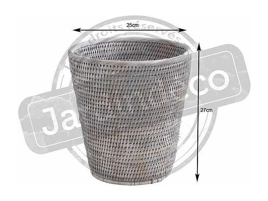 Corbeille à papier en rotin