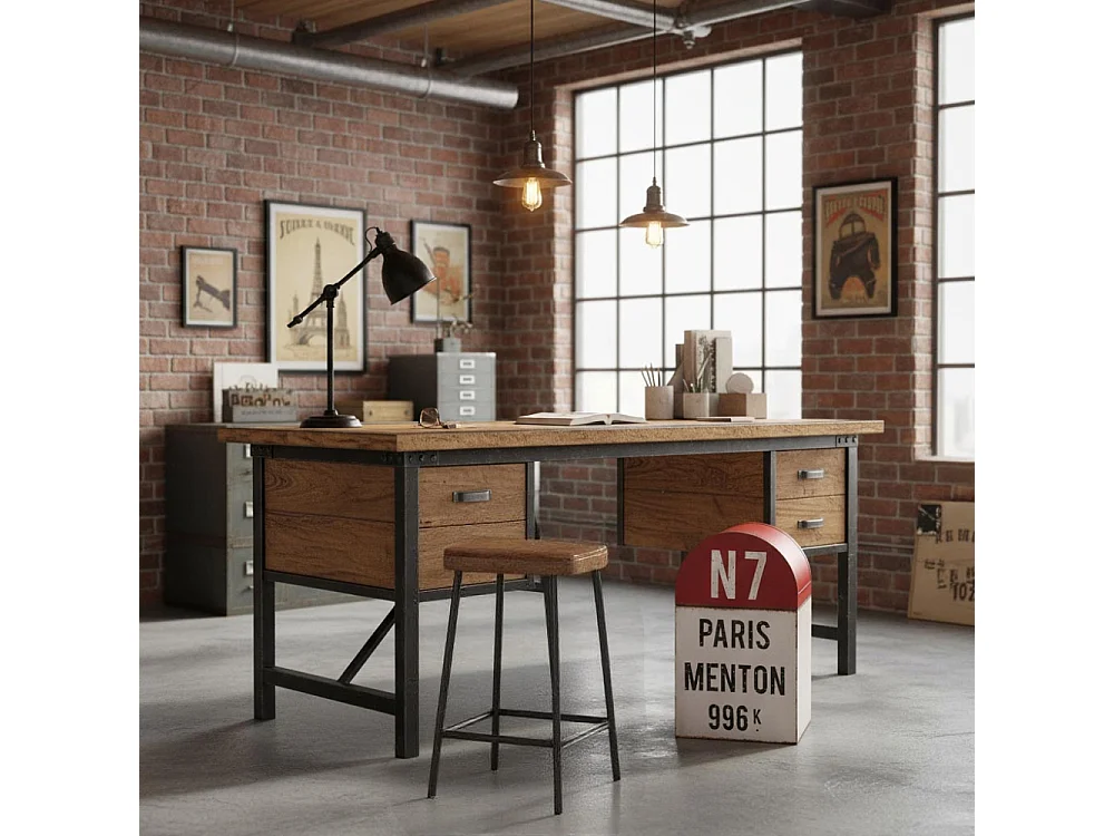 Poubelle borne kilométrique en fer 33 x 33 x 55.5 cm