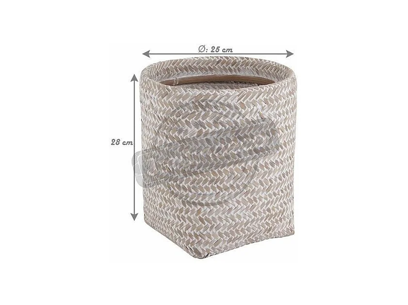 Poubelle ronde en bambou blanc