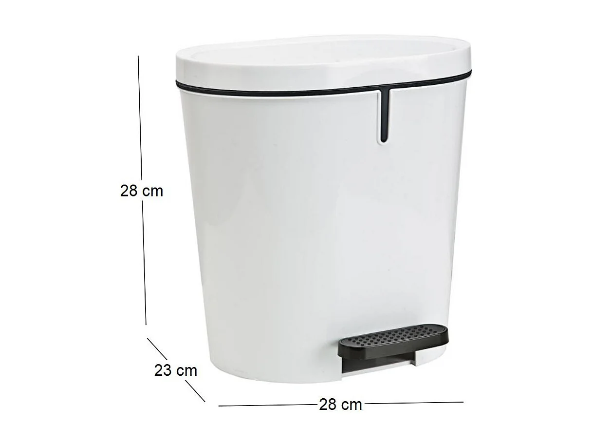 Zamora Poubelle à pédale 8L Zamora Blanc
