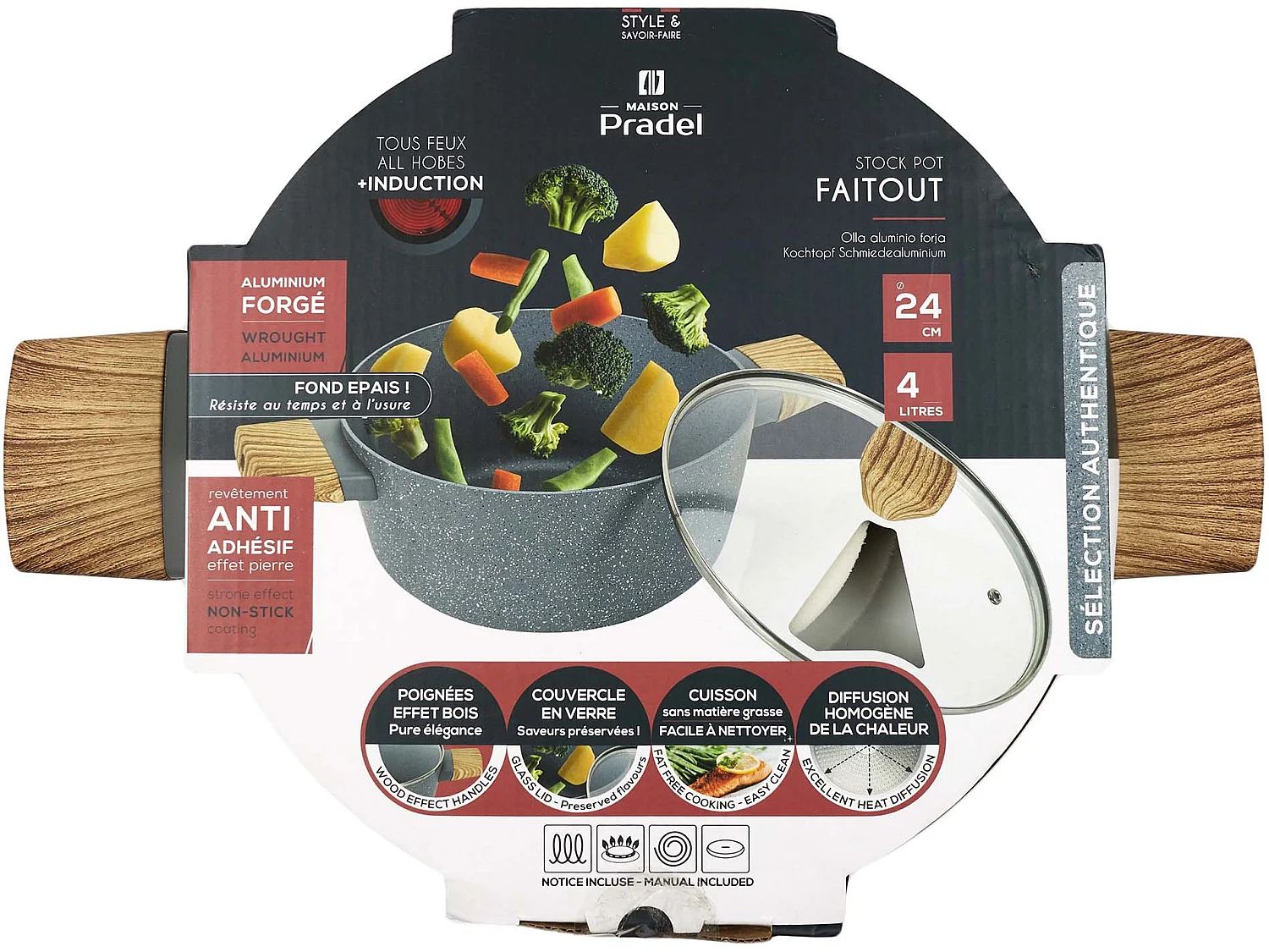 Faitout en Aluminium "Forge" 24cm Gris