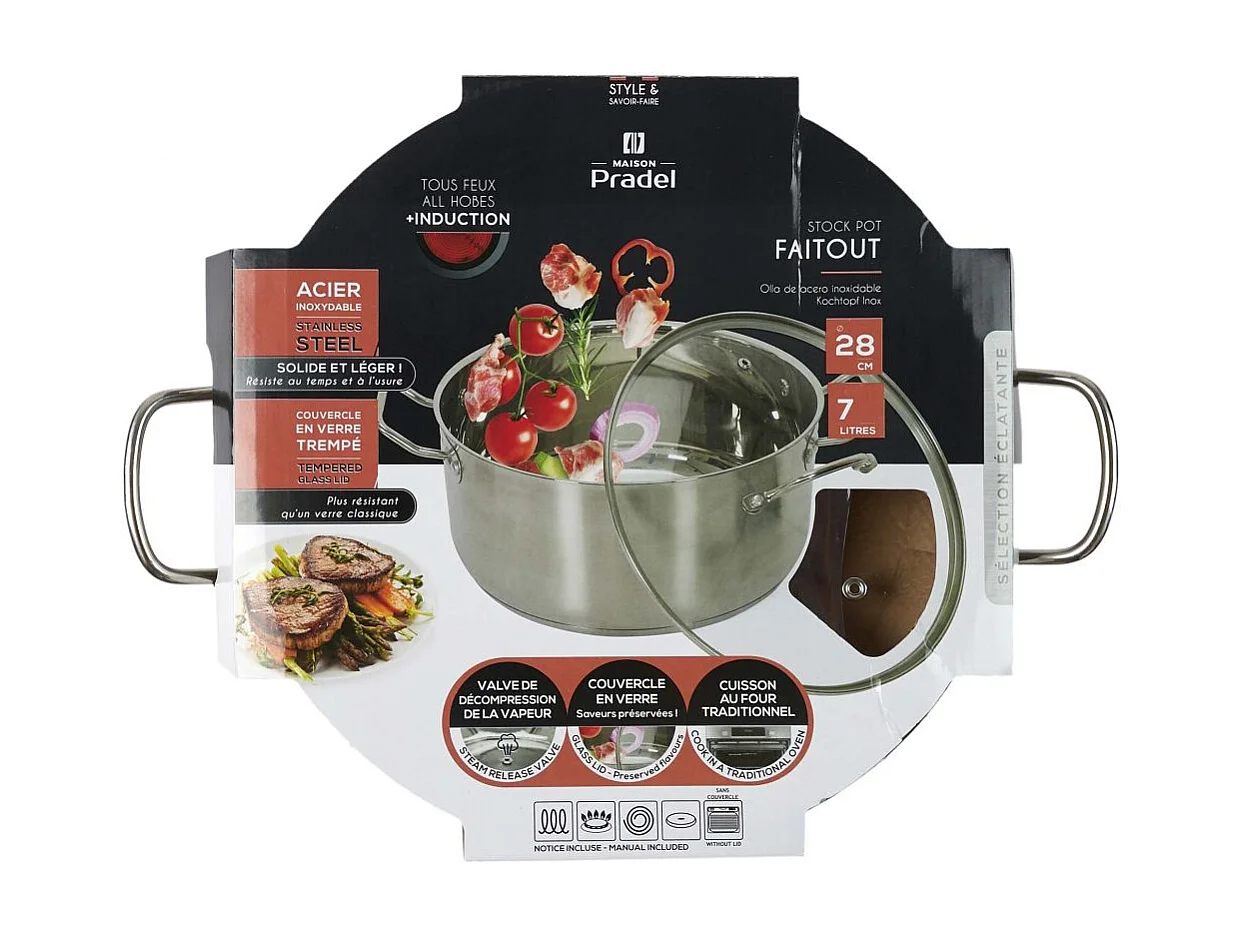 Faitout 28cm Avec Couvercle En Verre