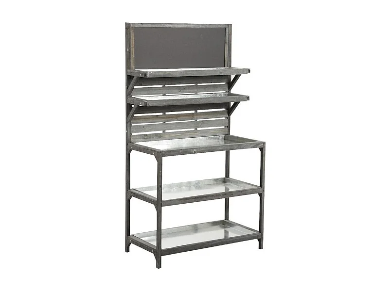 Table de jardinage en bois vieilli et zinc