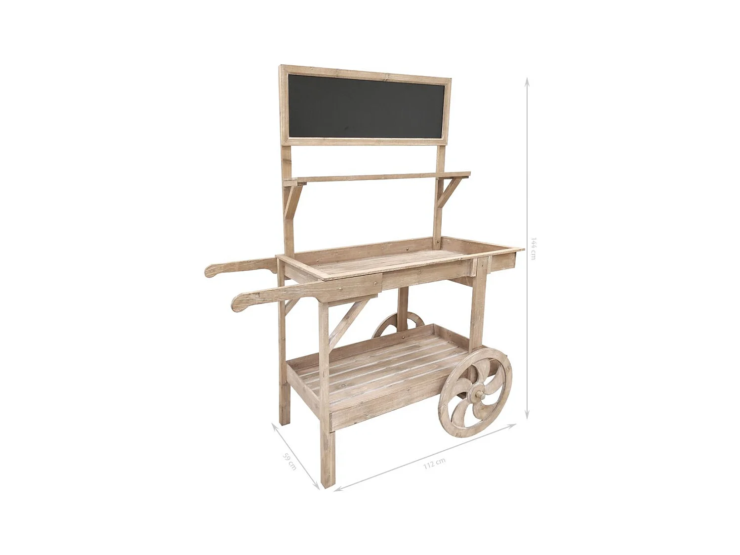 Chariot en bois finition antique