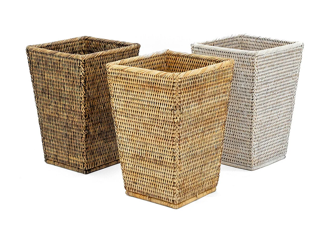 Corbeille à papier en rotin