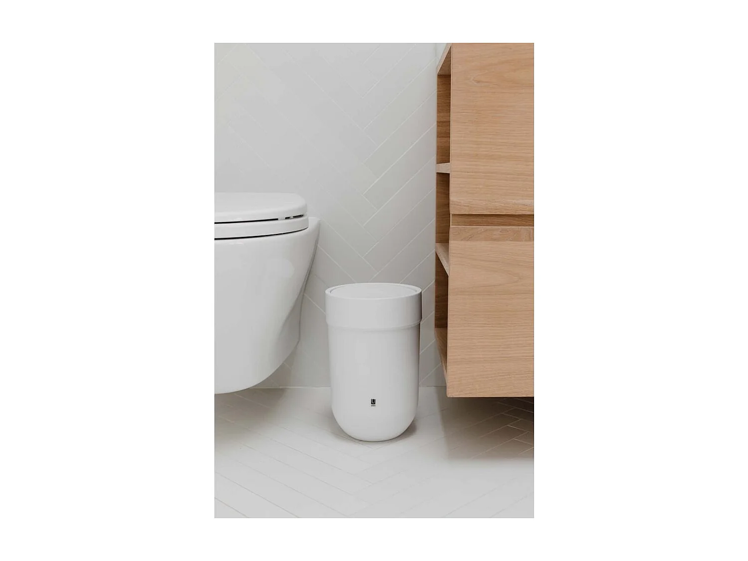 Poubelle Touch pour salle de bain Blanc