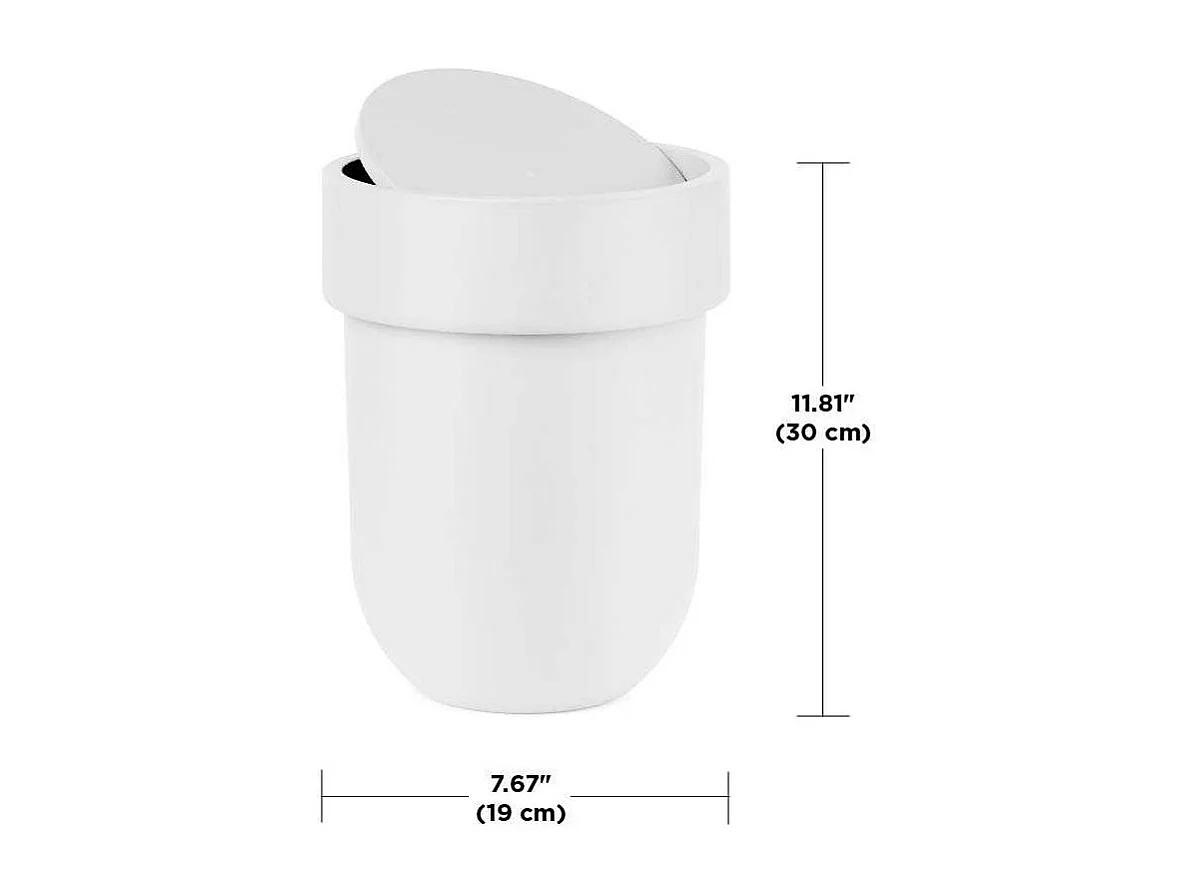 Poubelle Touch pour salle de bain Blanc