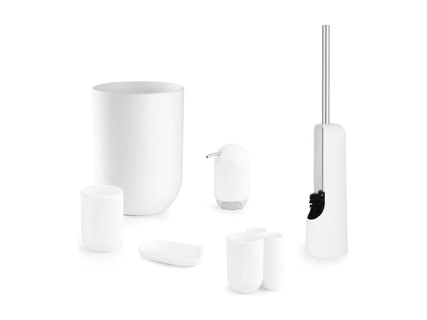 Poubelle Touch pour salle de bain Blanc