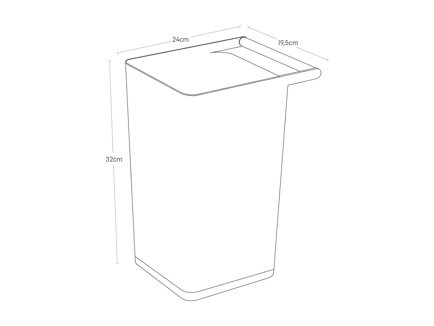 Cestino in polipropilene con manico in legno Como