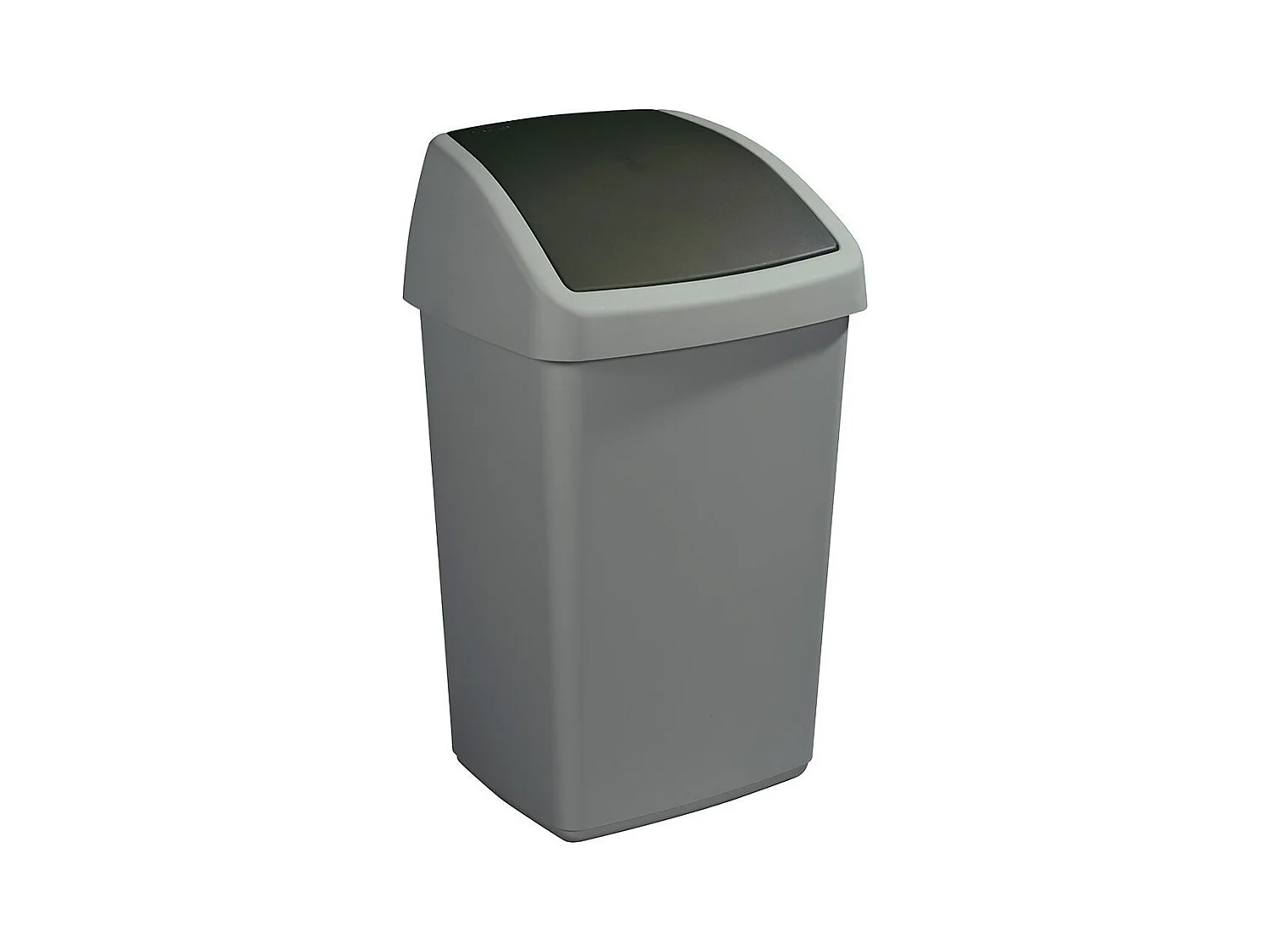 Poubelle grise avec couvercle basculant Delta 50 litres