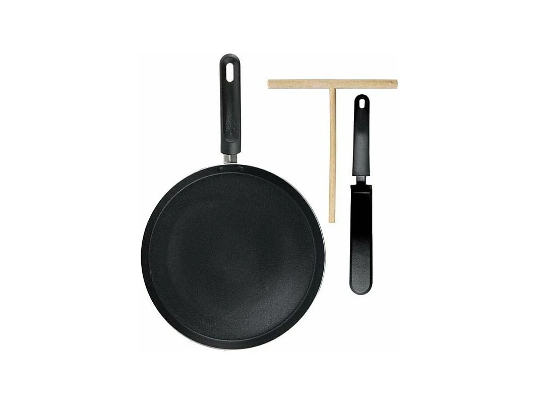 Coffret Crepiere Noire Induction 28cm Ustensil Noir