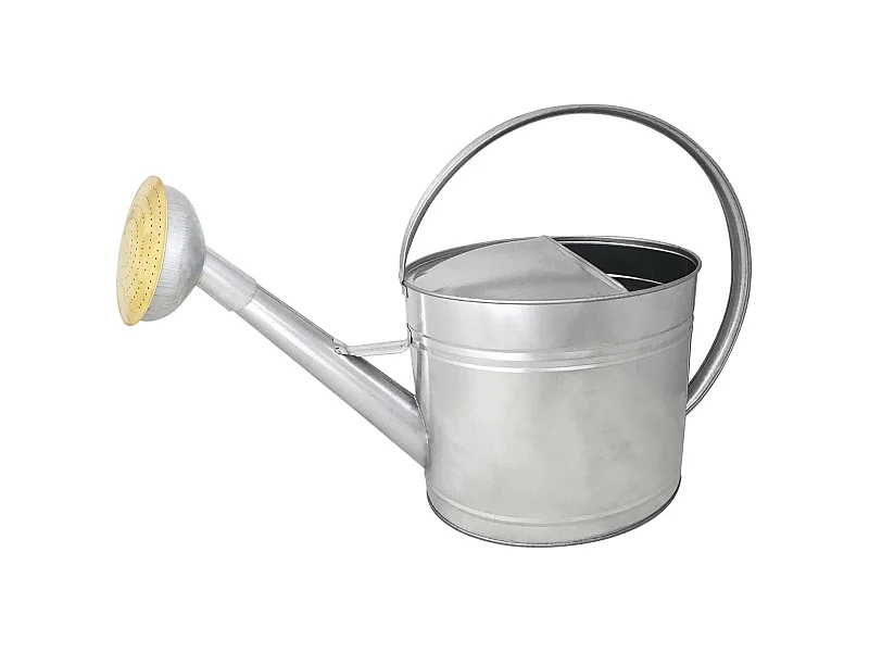 Gießkanne aus verzinktem Stahl mit Kopf und Messinggitter 13 Liter