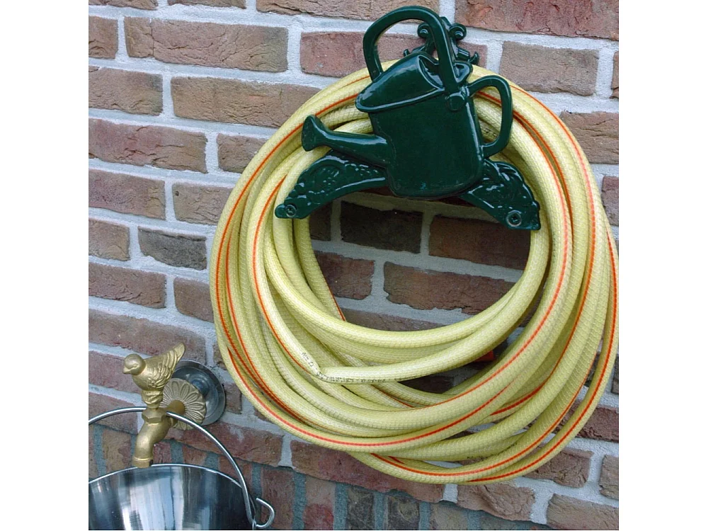 Porte tuyau d'arrosage arrosoir vert