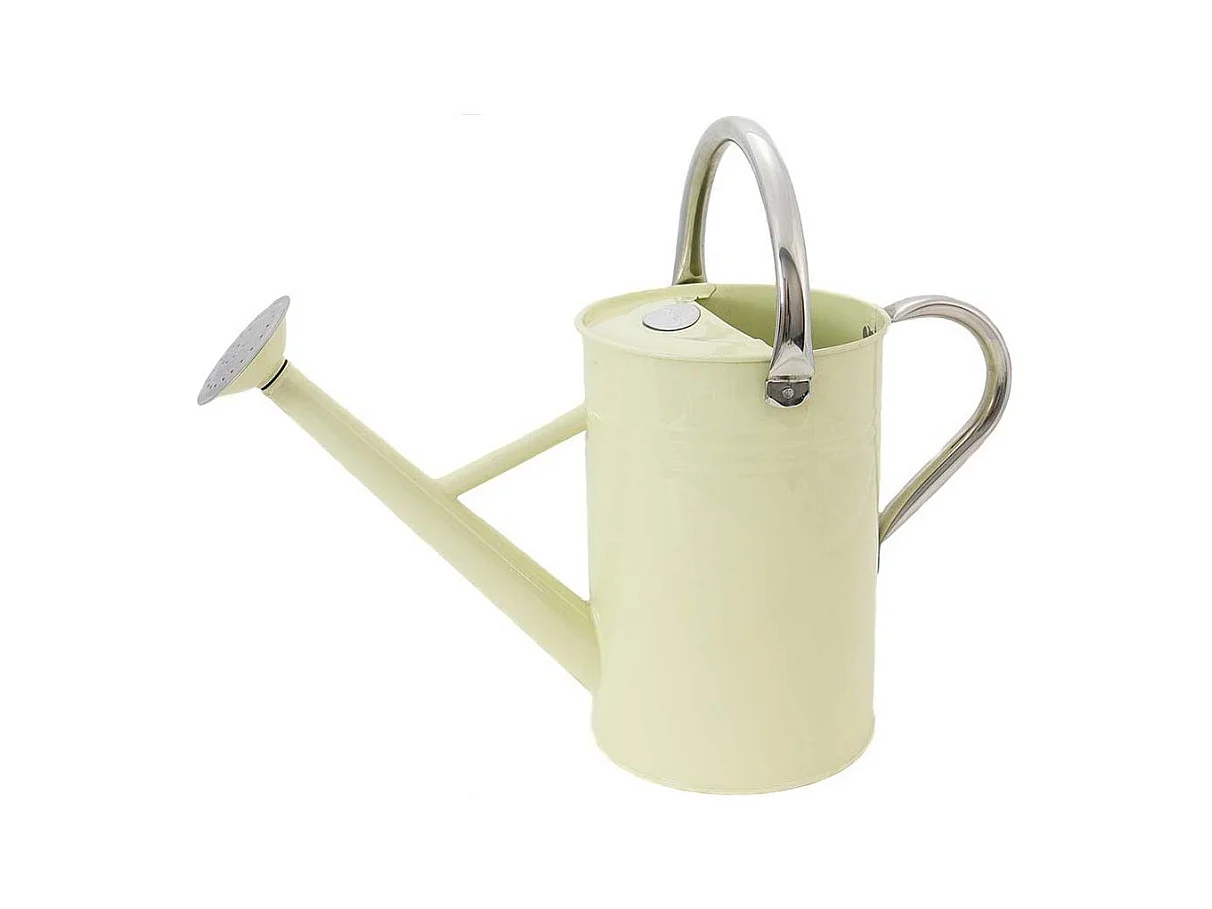 Cremefarbene Gießkanne aus verzinktem Stahl 4,5 Liter