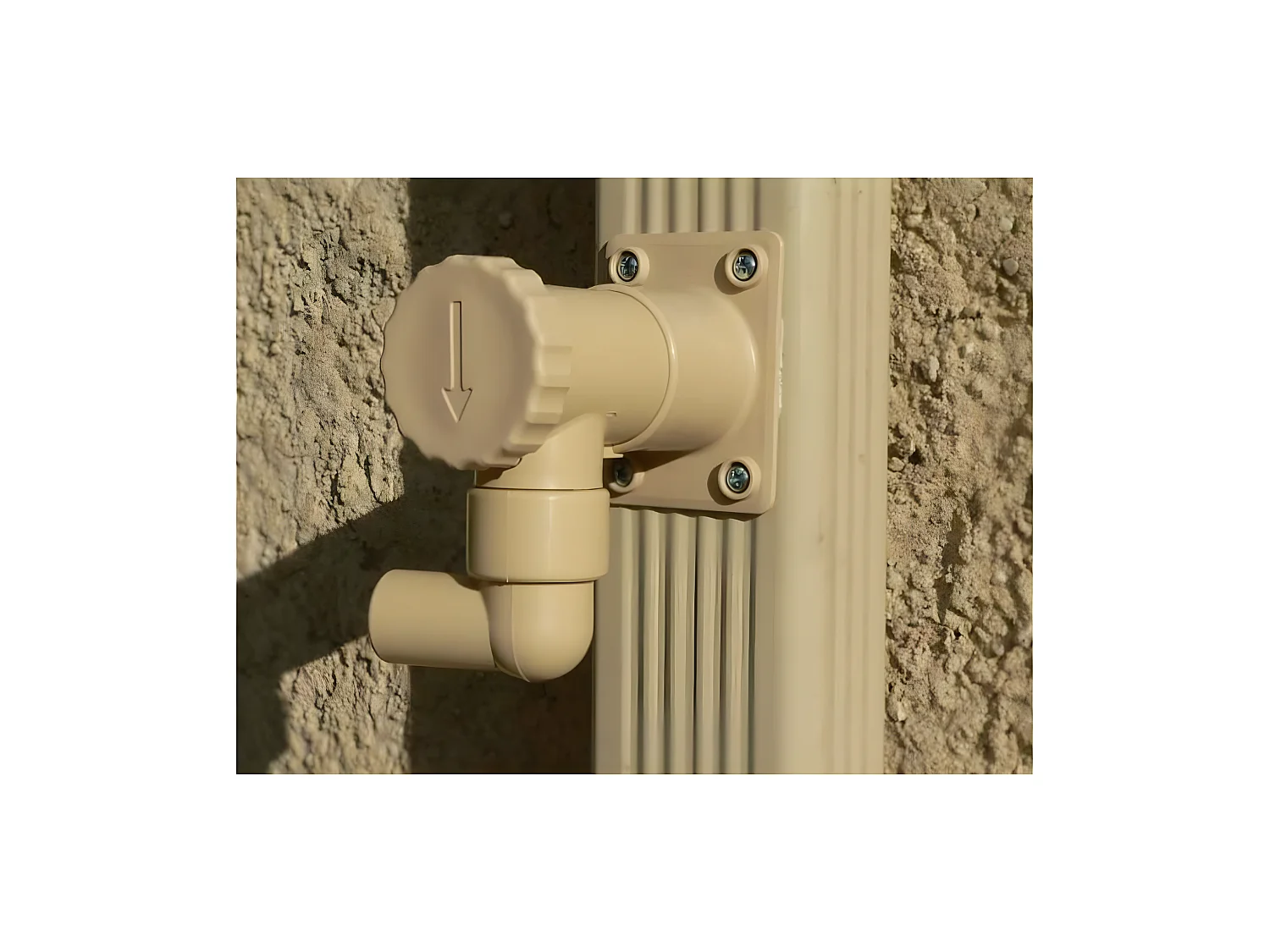 Colector de agua de lluvia para canalón cuadrado o rectangular