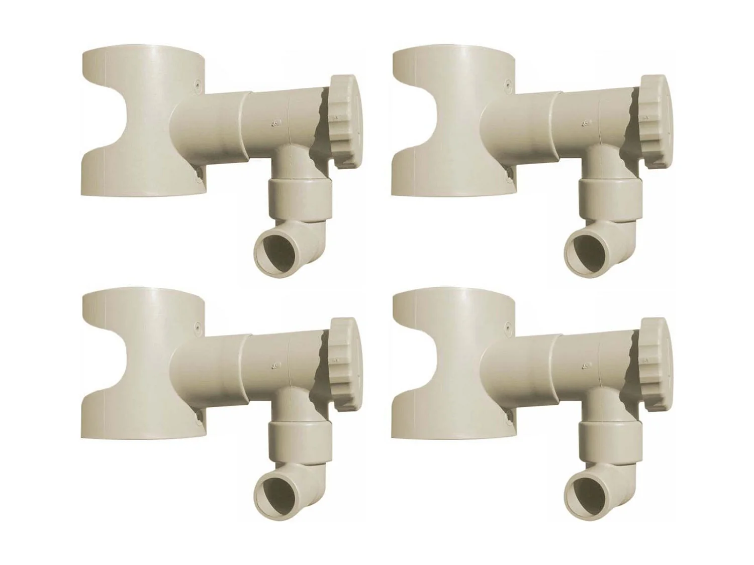 Wassersammler für runde Dachrinne 4er-Set