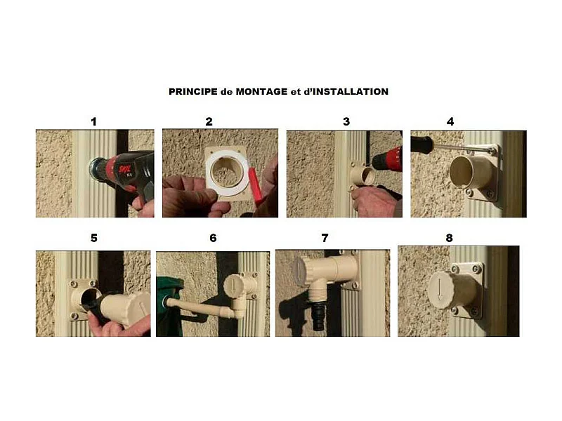 Colector de agua de lluvia para canalón cuadrado o rectangular