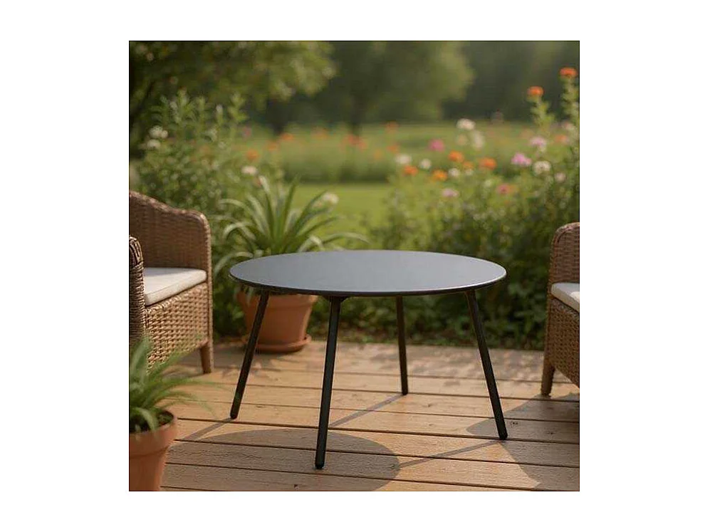 Table basse jardin ronde en acier Rio 70 cm