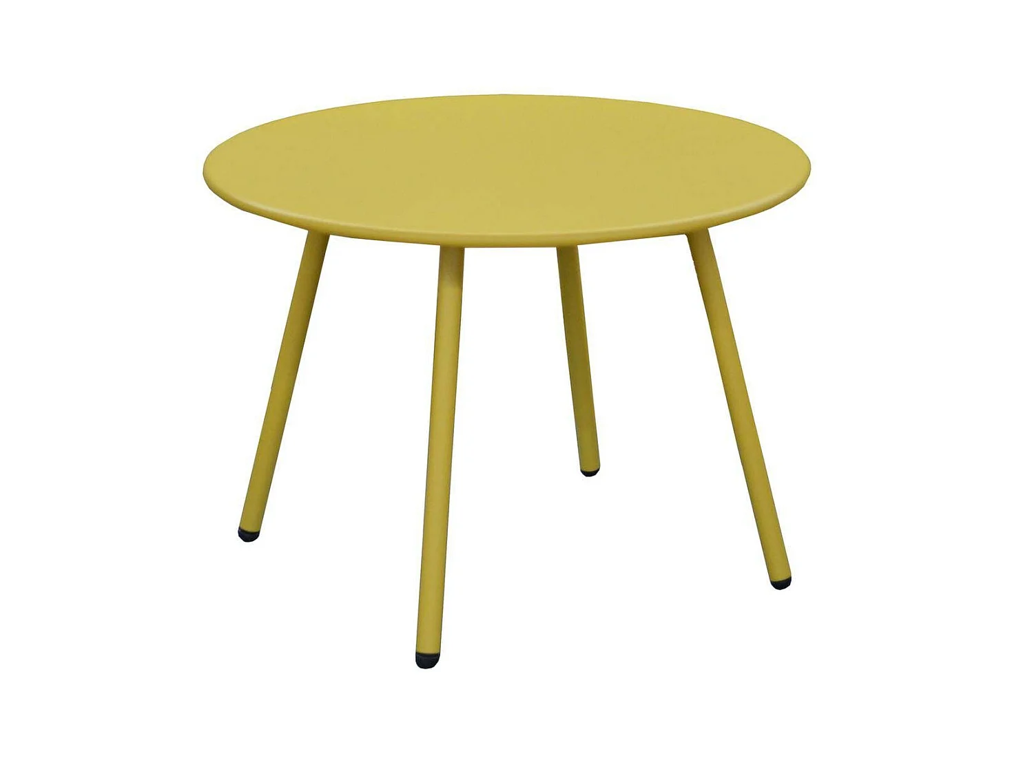 Table basse jardin ronde en acier Rio 50 cm Moutarde