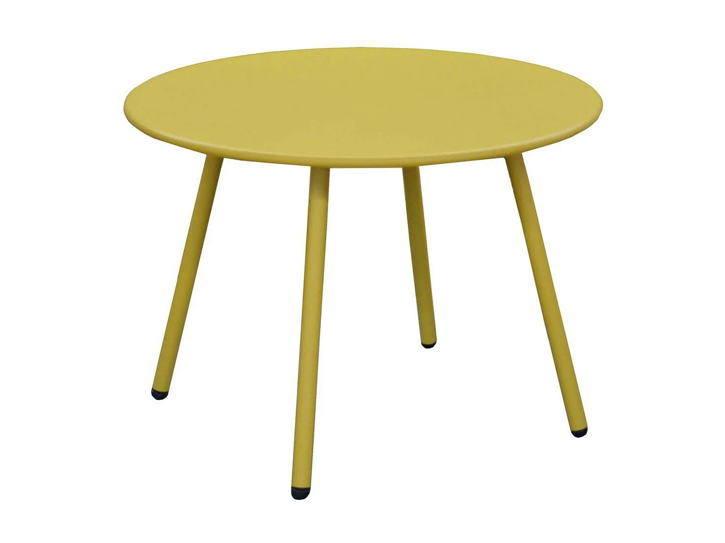 Table basse jardin ronde en acier Rio 50 cm Moutarde