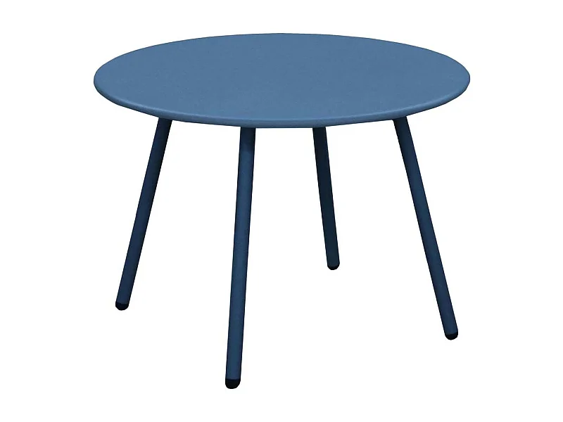 Table basse jardin ronde en acier Rio 50 cm Bleu