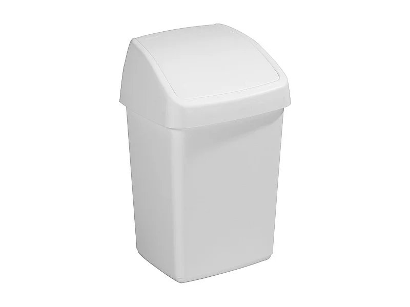 Poubelle blanche avec couvercle basculant Delta 10 litres