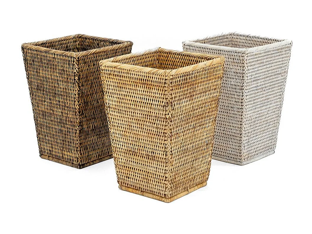 Corbeille à papier en rotin